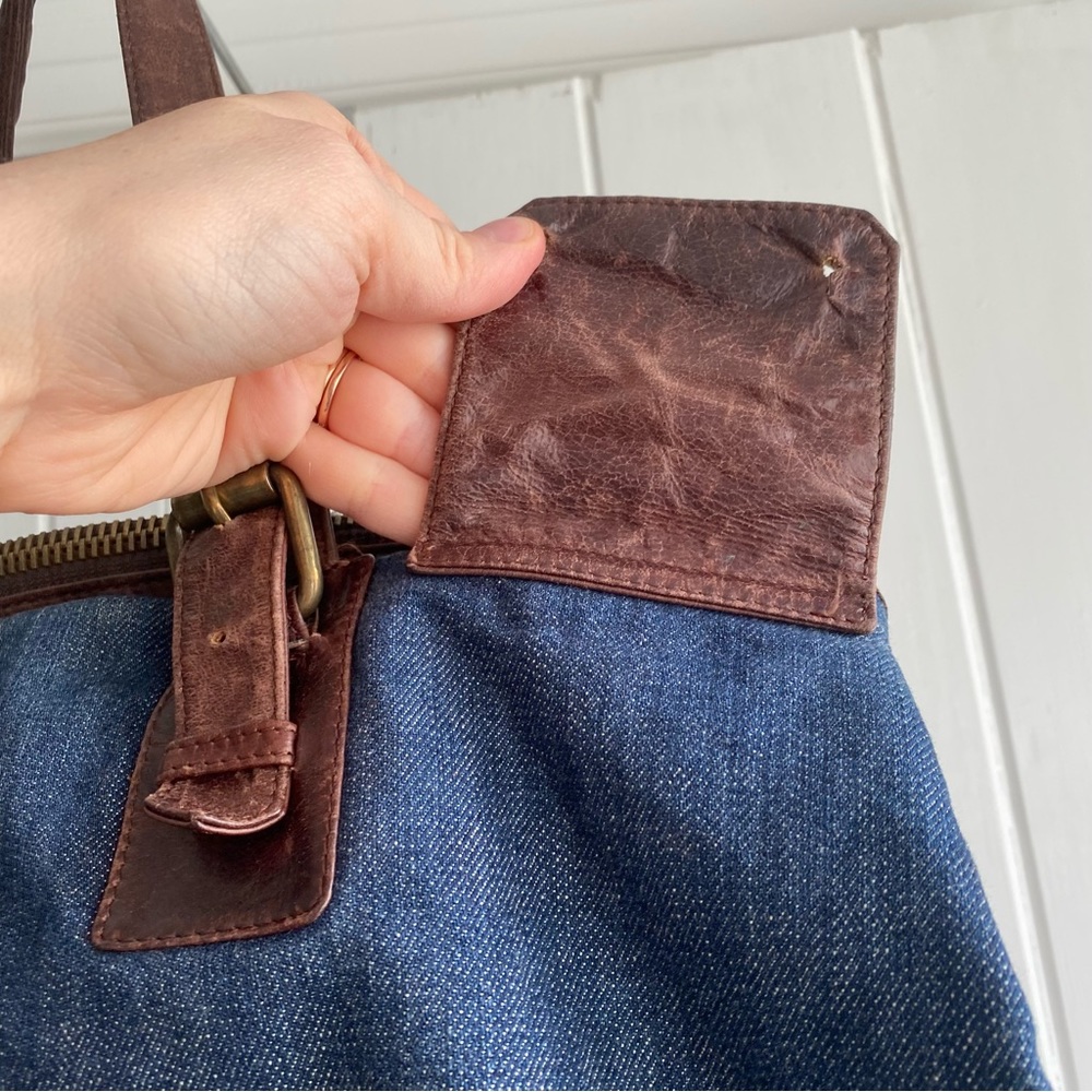 Vintage Dolce & Gabbana denim and leather tote bag - Picture 9 of 14